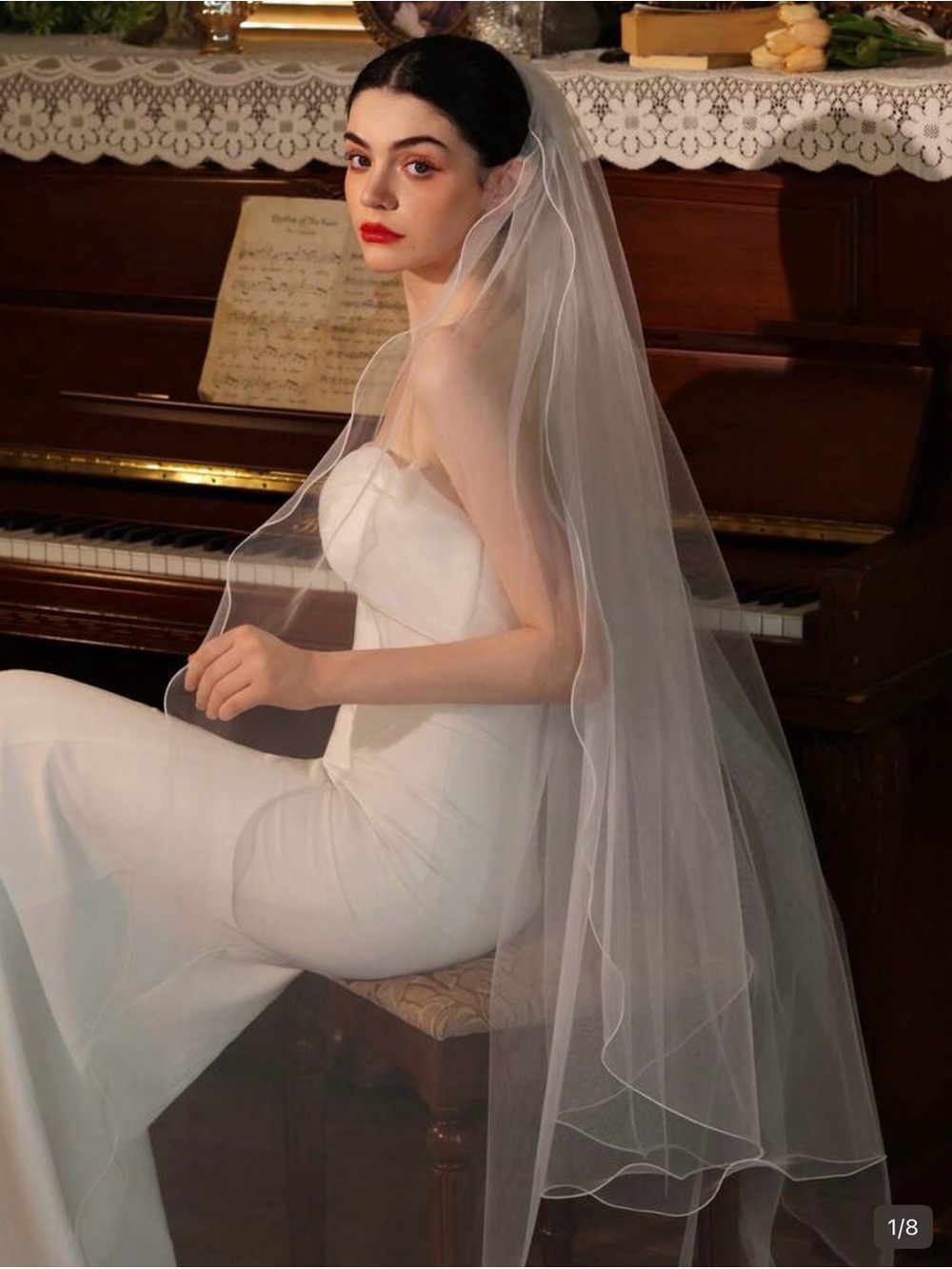 Double Layer Veil with built in comb
